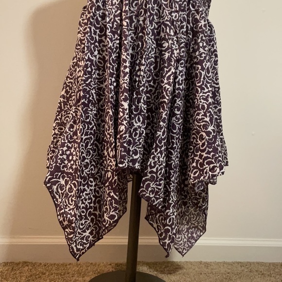 Motherhood maternity Blouse purple,white cotton tunic boho strapless top Sz Med - Picture 6 of 7